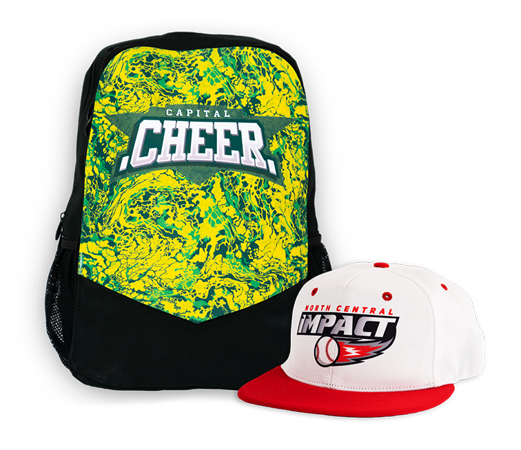 Sublimation Backpack and Baseball Cap